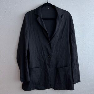 Peter Cohen Dark Grey/Black Silk Blend Oversized Blazer Jacket